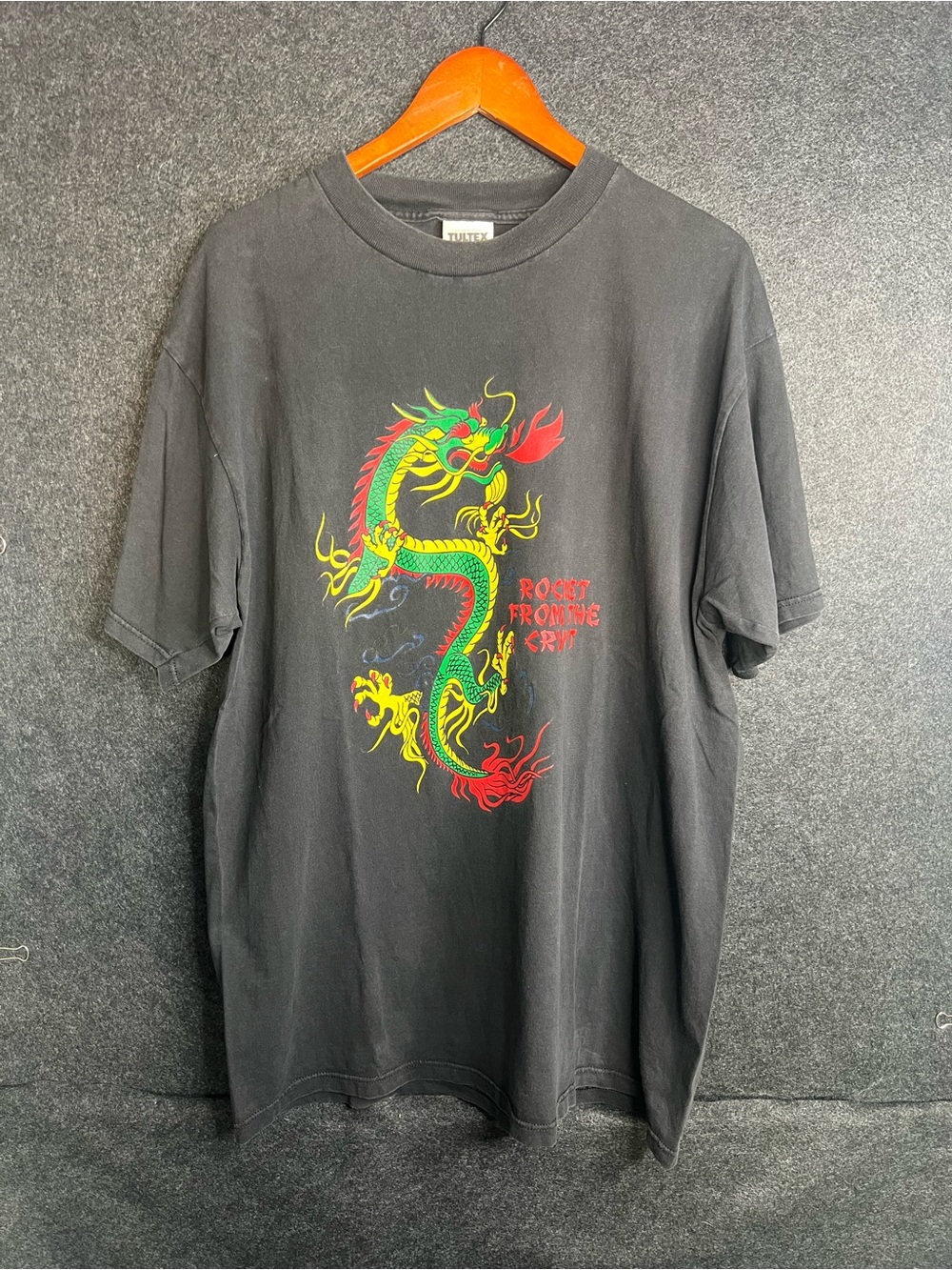 VTG 90s Rocket From The Crypt Tultex Black T-Shirt Mens XL Screaming Dragon Punk